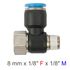 Pu Hose Fitting Tee 8mm X 1/8'f X 1/8'm